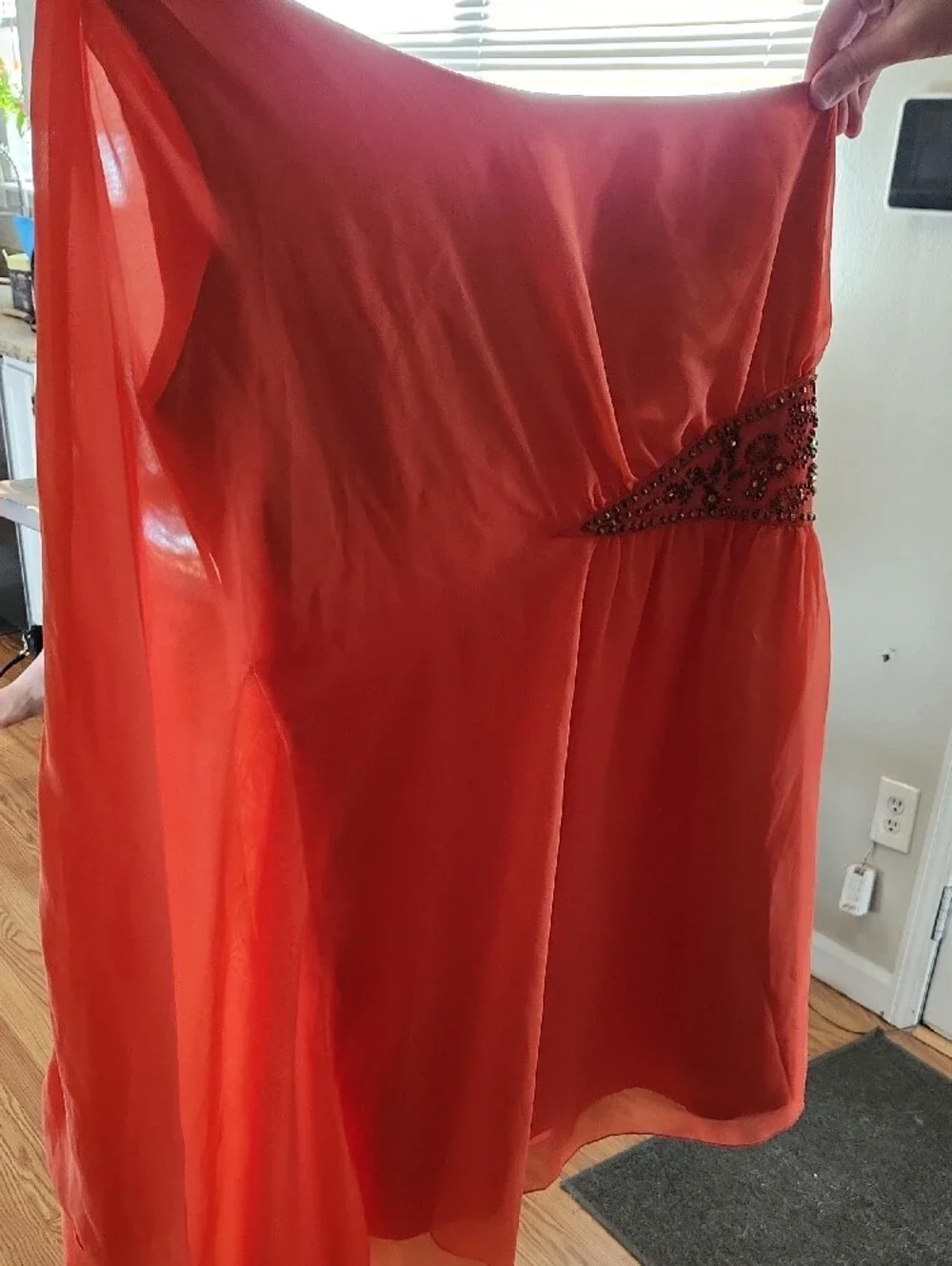 Vintage Free People Coral-Red Mini Blouse Sz 8